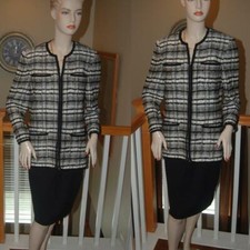 STUNNING ST. JOHN KNIT MULTI COLORED COLLECTION NOVELTY KNIT JACKET SZ 12