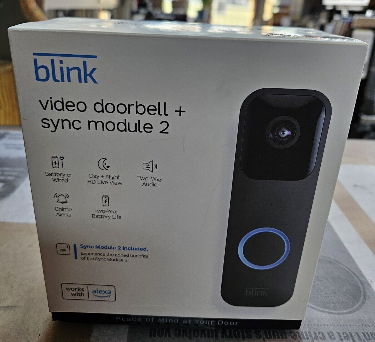 Blink Video Doorbell + Sync Module 2 | Two-Way Audio, HD Video, Battery or Wired-image