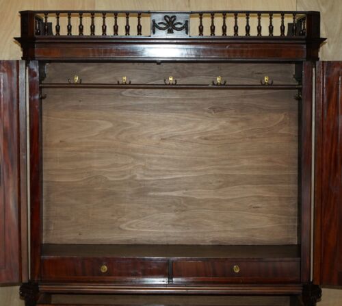 HERVORRAGENDER ANTIKER SCHRANK 18. JAHRHUNDERT 1760 THOMAS CHIPPENDALE LEINENPRESSE - Bild 19 von 24