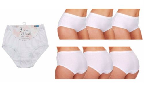 Volle Slips Damen Damen 100 % Baumwolle Hose Slipper Unterwäsche alle Größen Set - Bild 10 von 23