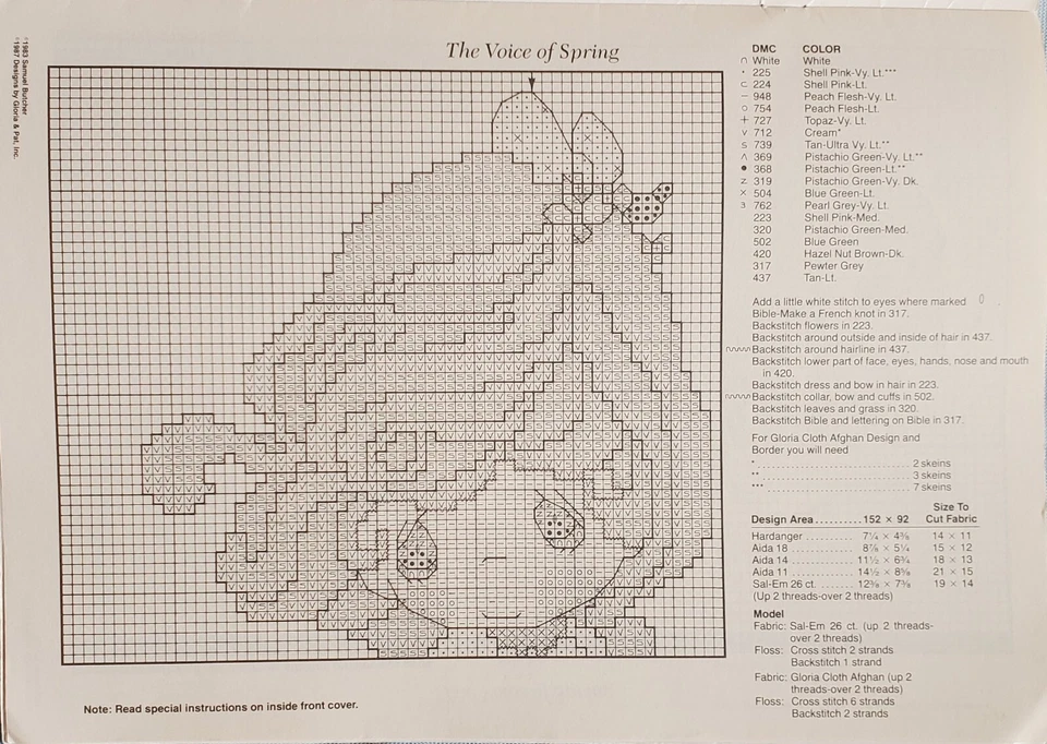 Precious Moments The Voice Of Spring Cross Stitch Pattern By Gloria & Pat - Image 2 of 3