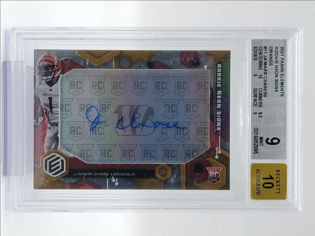 JaMarr Chase Panini Elements Rookie Neon Signs #JMC Oranage