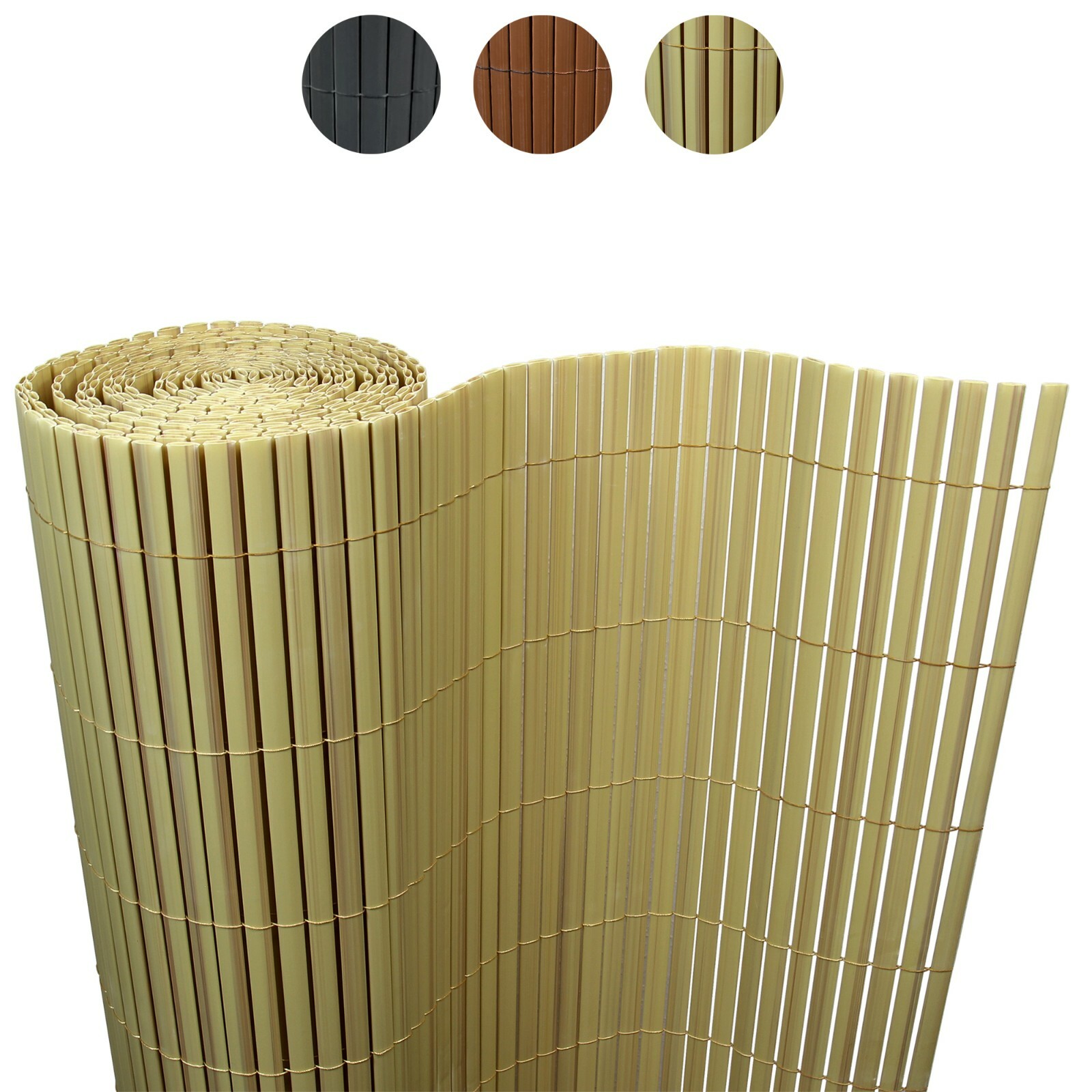 8m² Bambus PVC Sichtschutzmatte Sichtschutz Zaun