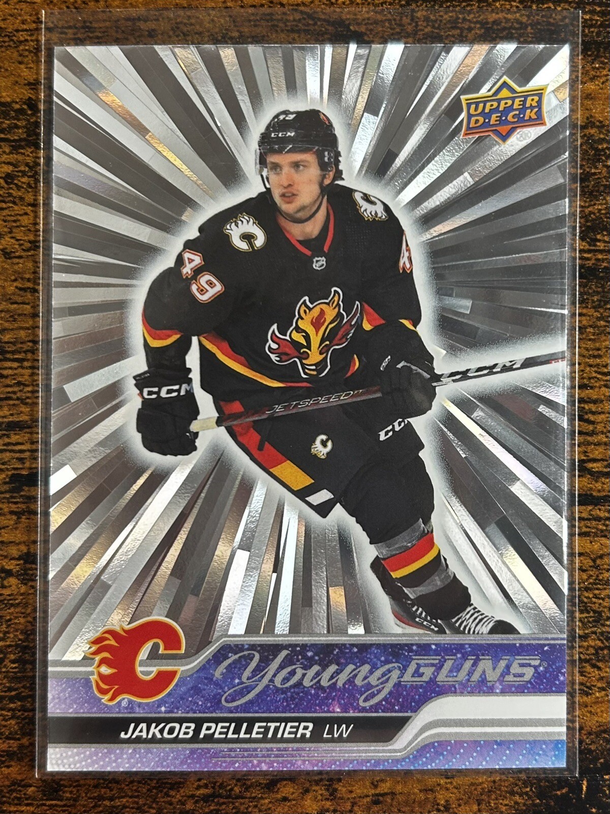 JAKOB PELLETIER 2023-24 UPPER DECK YOUNG GUNS OUTBURST SILVER RC #208 FLAMES