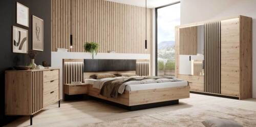 Schlafzimmer-Set Tally komplett 5-teilig Artisan Eiche anthrazit - Bild 1 von 6