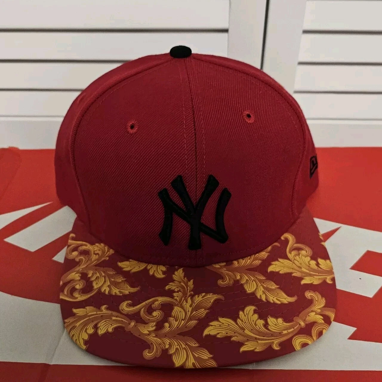 Casquette snapback rouge mousse suprême New Era New York NY Yankees Hat
