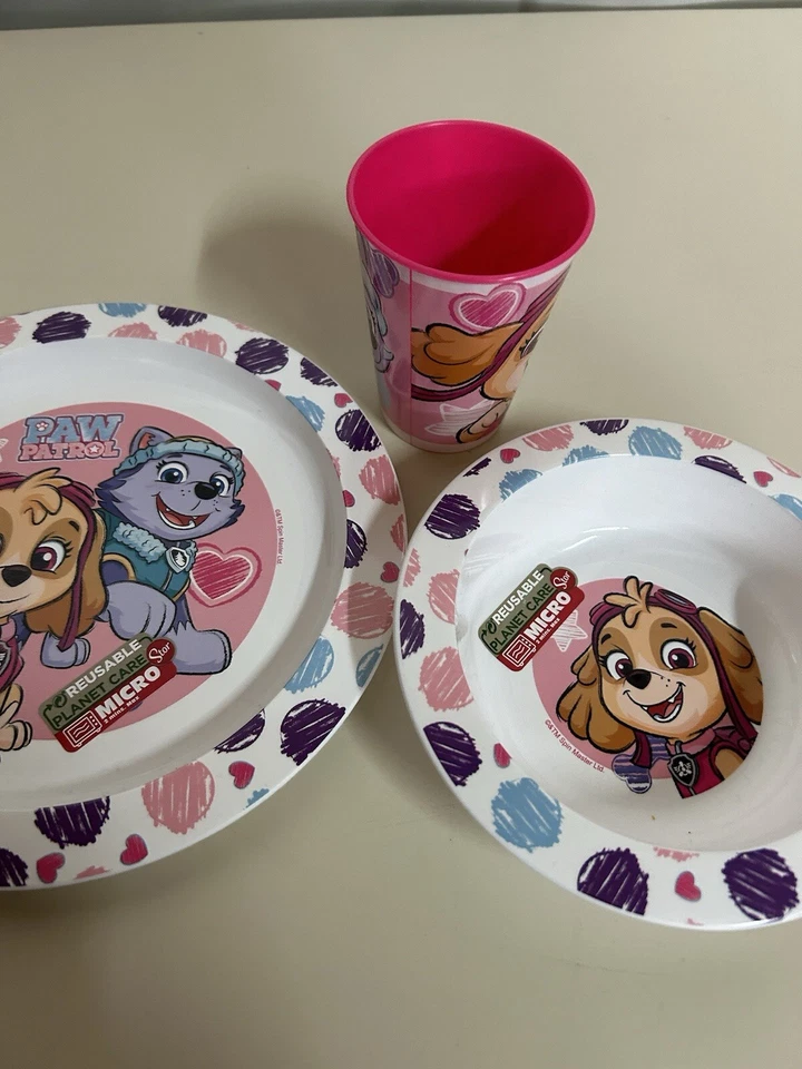 Paw Patrol Kindergeschirr Set Geschirrset Mädchen Kinder Geschirr Essgeschirr - Bild 3 von 4