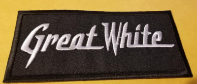 Great White Rock band Once Bitten and Twice Shy Embroidered Patch approx 2x4.5''
