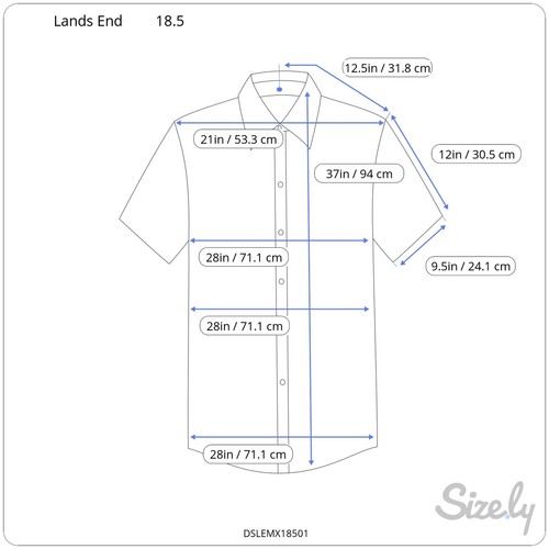 5 Lands End Mens Short Sleeve Oxford Shirts 18.5 Tall Blue Button Down Collar - Picture 4 of 4