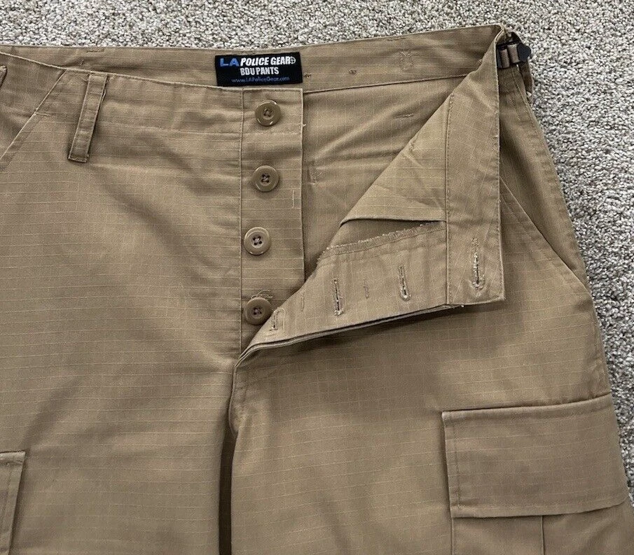 LA Police Gear Cargo Pants Mens 30x31 Khaki Battledress Uniform Rip-Stop Utility - Image 3 of 4