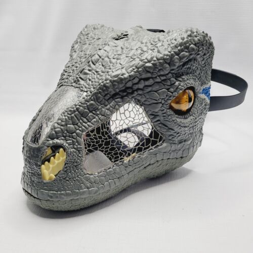 Mattel Jurassic World Chomp 'N Roar Velociraptor Electronic Sounds Mask Working - Picture 3 of 6