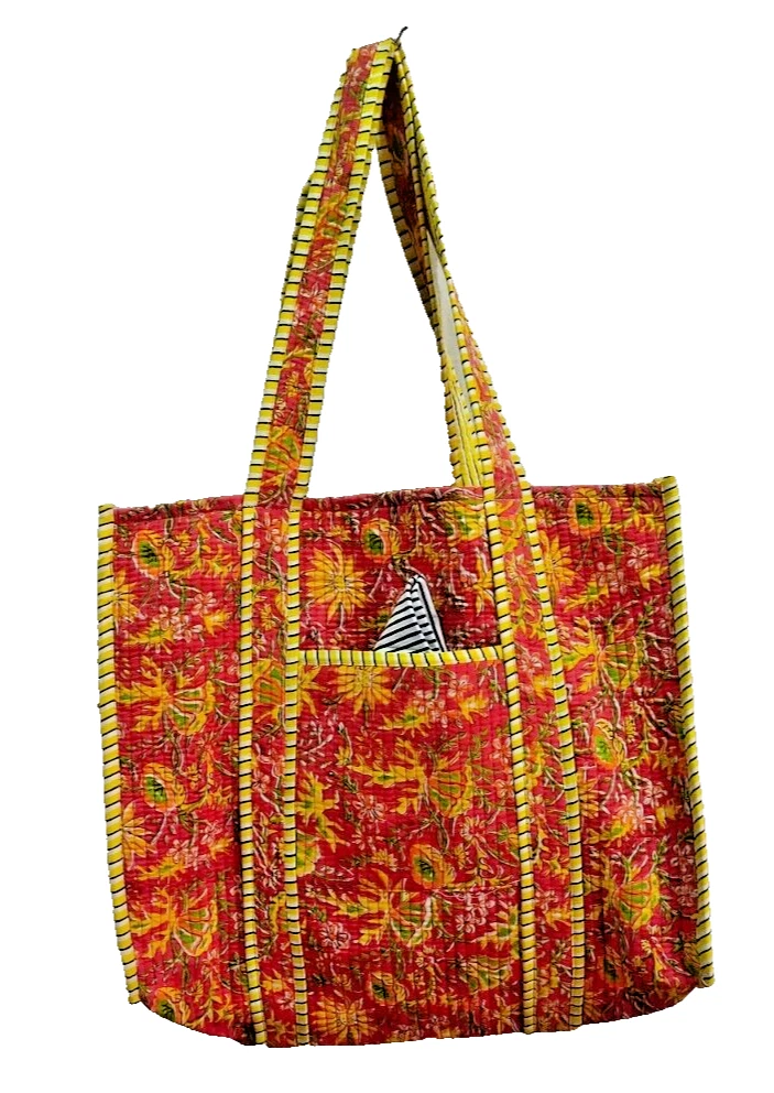 BALENCIAGA Borsa Shopping Bag Rajasthan fatta a mano stampata a blocchi a mano 18*17*6 pollici