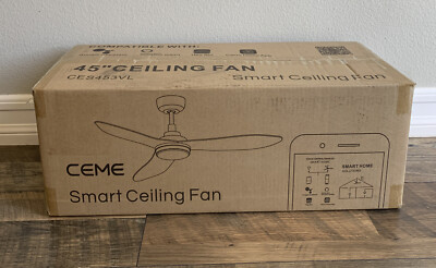  Carro White Smart ceiling fan 45'' 3 Blade Alexa/Google Home/Siri CES453VL  