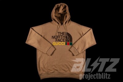 2021 GUCCI X THE NORTH FACE COTTON HOODED SWEATSHIRT BROWN