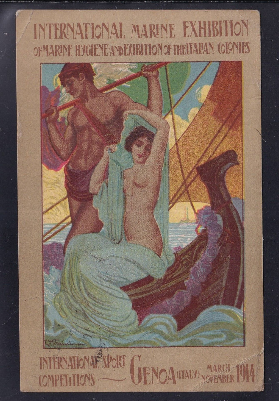 Cartolina Genova 1914 International Marine Exhibition G2101