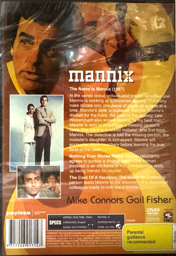 Mannix Brand New Sealed DVD (3 Classic Episodes) TV Series All Region - Picture 2 of 3