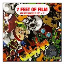 Hydrographic film Ulzban Skulls Sticker Bomb hydro dipping 7' x 20" hydro dip