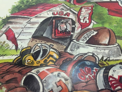University of Georgia Bulldogs UGA SEC Football Print Diggin Up Bones - Picture 5 of 12