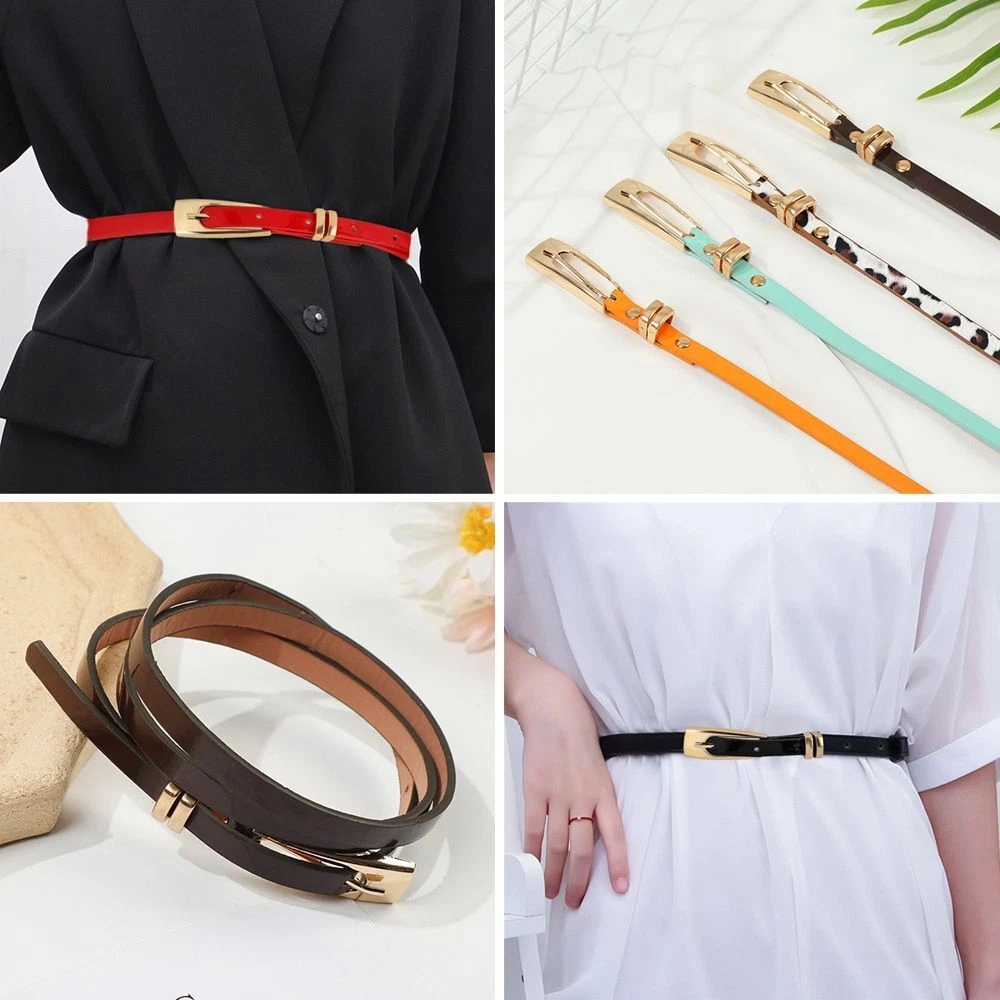 Waist Band Faux Leather Waistband Skinny Thin Belt Ladies Dress Cummerbands