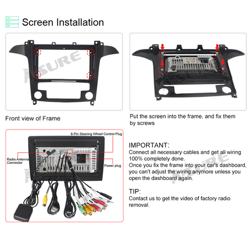 9'' Android 14 2+32GB Radio Stereo CarPlay Sat Nav GPS For Ford S-Max 2006-2014 - Picture 10 of 11