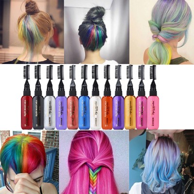 13 Colors Hair Dye Temporary Hairs Eyelash Instantly Hair Color Dye Great Gifts`