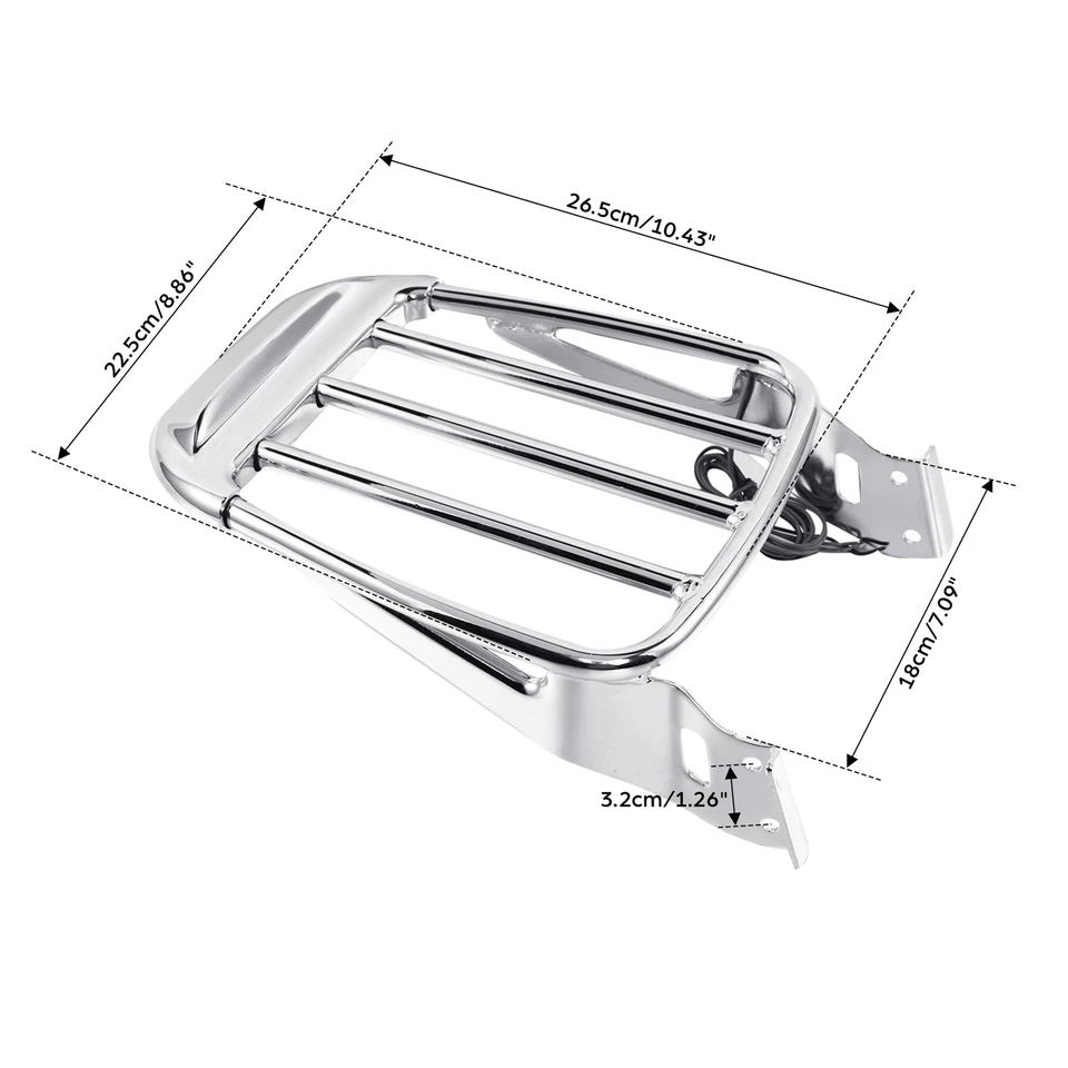 Portaequipajes de dos plazas con luz LED apto para Harley FLST FLSTC FLSTNSE 2006-2017 Foto 2 de 4