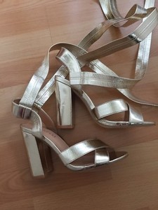 boohoo silver block heels
