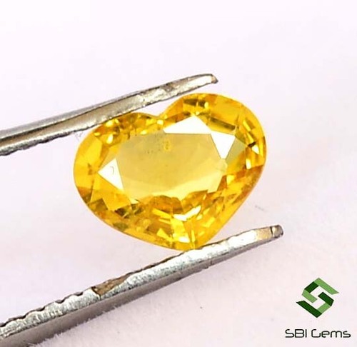 6x4.50 mm Natural Yellow Sapphire Heart Shape Cut 0.48 CTS Faceted Loose Gems - Picture 2 of 6