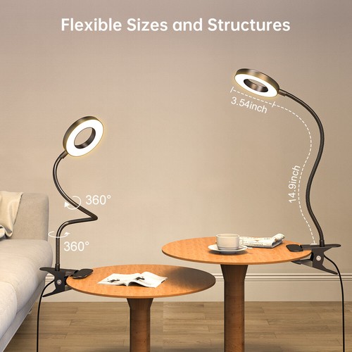 LED Clip Light Dimmable Desk Clamp Lamp for Reading, Painting, Craft, Studying - Picture 6 of 12