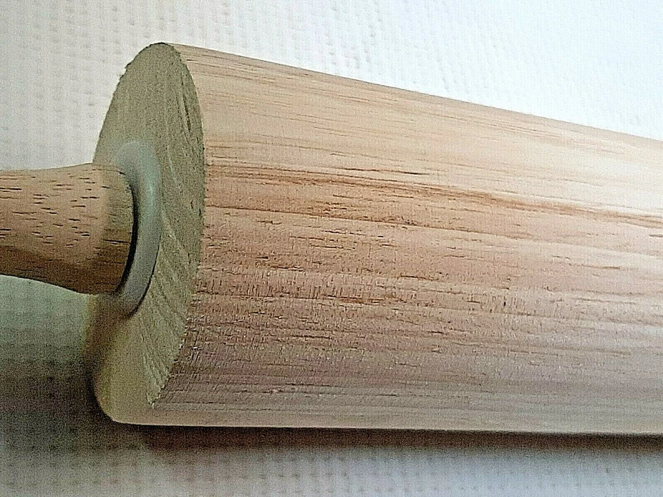 NEW Classic Hardwood Kitchen Rolling Pin 2⅜" Diameter 10¾" Roller 3⅝" Handles - Image 3 of 4