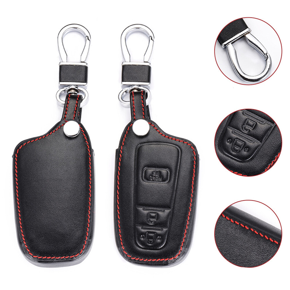 Zonh Universal Key Chain Zipper Bag PU Leather Key Case Wallet Remote Key Fob Holder Bag Black