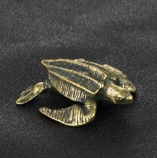 Old Brass Handmade Statue Casting Turtle Statue Ornament Chinese Collectibles .
