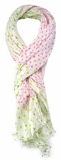 TigerTie Designer Schal in rosa grün weiss gepunktet - Gr. 180 x 100 cm