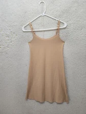 Commando Women Dress Small Brown Nylon Blend Sleeveless Camisole Slip Mini