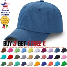 Cotton Baseball Cap Solid Dad Hat Buckle Adjustable Size Plain Visor Hats Women