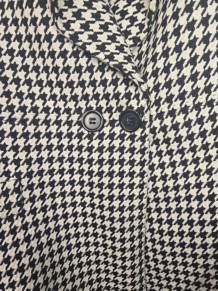 Traje Falda Vintage Nipon Boutique 2 Piezas/Negro/Marfil/Tweed/Talla 16/Pata de Gallo Foto 3 de 4