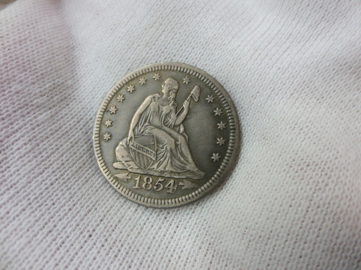 1854 Seated Liberty Quarter XF+/AU (INV72022) | eBay