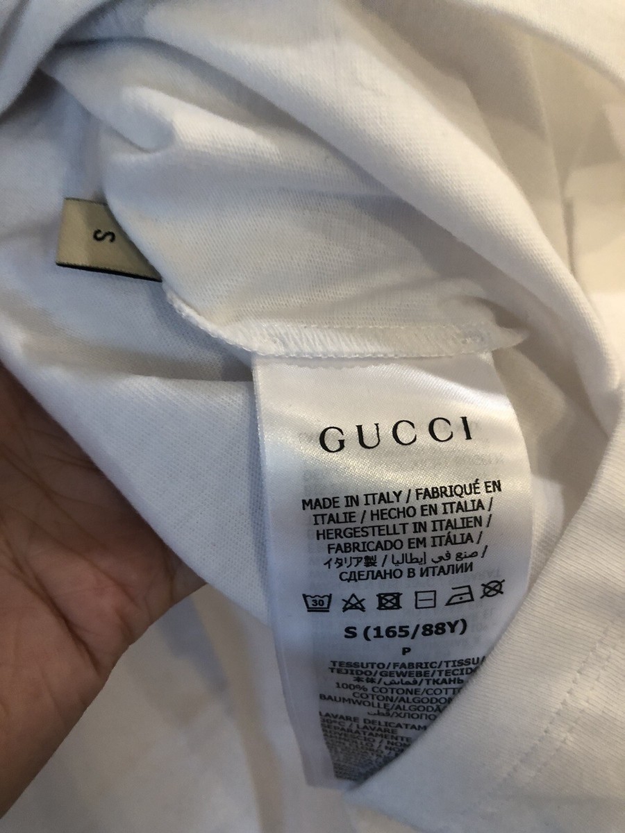 GUCCI x Adidas White Red Blue Logo T-Shirt Men' Size Small Cotton