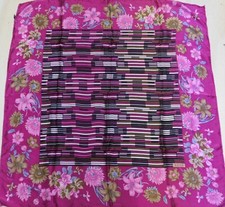VINTAGE WOMEN'S 100 PURE SILK SILK SILK SOIE SCARF 1274 88cm x 90cm
