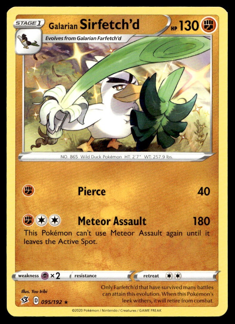 Galarian Sirfetch'd 95/192 Pokemon Card Rebel Clash Rare Non Holo 130 HP NM AA