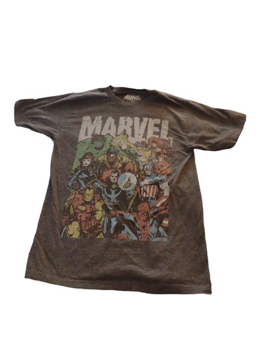 Marvel Universe Classic Comic Superhero Men's Small Gray Crew Neck T-shirt - Picture 2 of 6