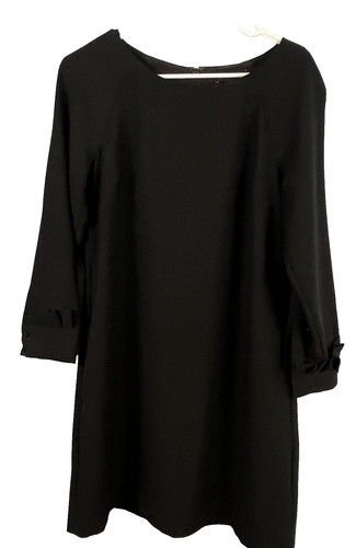 Banana Republic, Banana Republic Dress Women Size 6 Black Long Sleeve Ruffle Cuff Trad Wife Twee