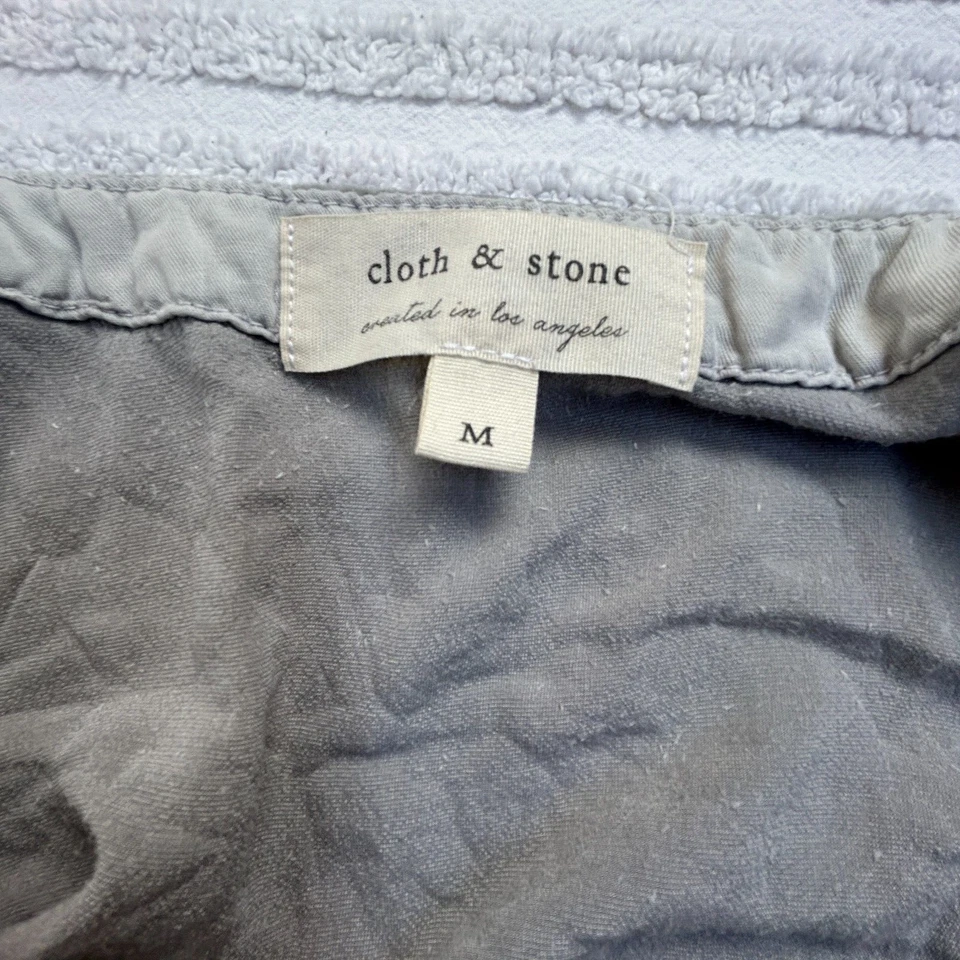 Cloth & Stone Womens Drawstring Waist Velvet Jumpsuit Medium Gray Ruffle Sleeve - Image 3 of 4