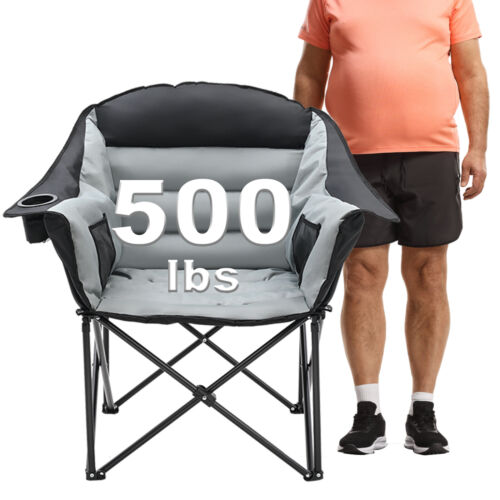 SLSY Oversized Camping Chair Outdoor Portable Chairs 500 lbs with Side Pocket - Picture 52 of 62