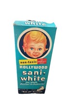 Vintage Hollywood Sani-White Shoe Polish Box  Bottle 1950s Retro Graphic