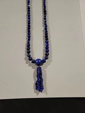Jay King Natural Lapis Lazuli DRT Sterling Necklace. Adjustable 18 -21 Inches