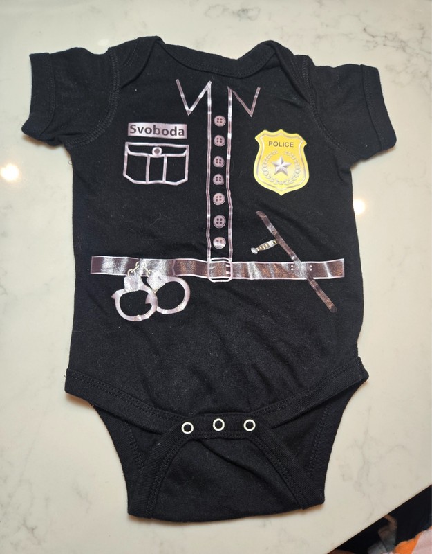 RABBIT SKINS 6-9 months Police bodysuit and joggers