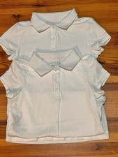 Girls' Short Sleeve White Uniform Polo Shirt - Cat  Jack L 10/12