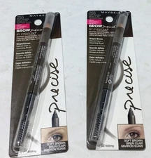 Maybelline Brow Precise Shaping Eyebrow Pencil, 255 Soft Brown LOT OF 2
