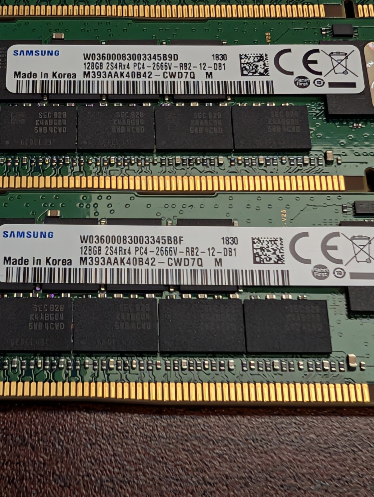 как выглядит Lot of 4 IBM 78P4200 128GB 2S4Rx4 DDR4-2666V PC4-21300 ECC Registered Memory фото